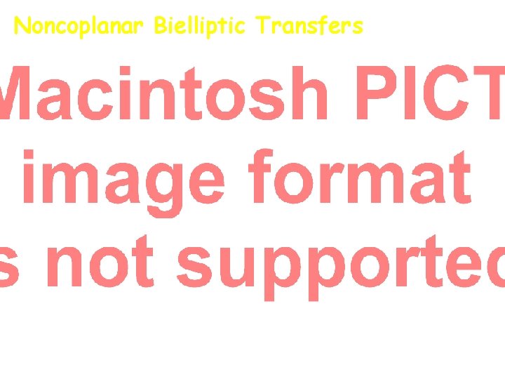 Noncoplanar Bielliptic Transfers UNIVERSITY OF MARYLAND Orbital Mechanics Principles of Space Systems Design 