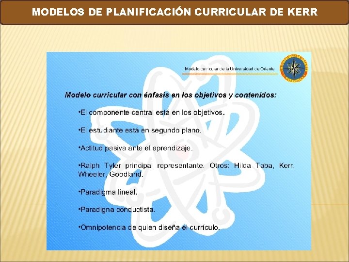 MODELOS DE PLANIFICACIÓN CURRICULAR DE KERR 
