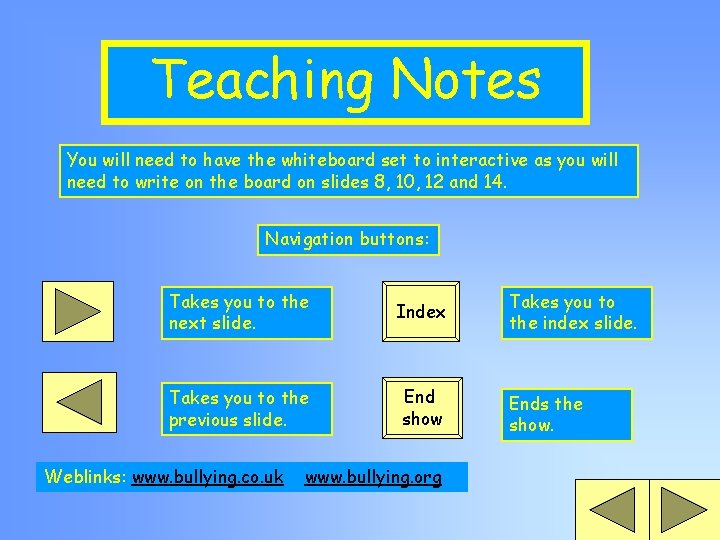 Teaching Notes You will need to have the whiteboard set to interactive as you