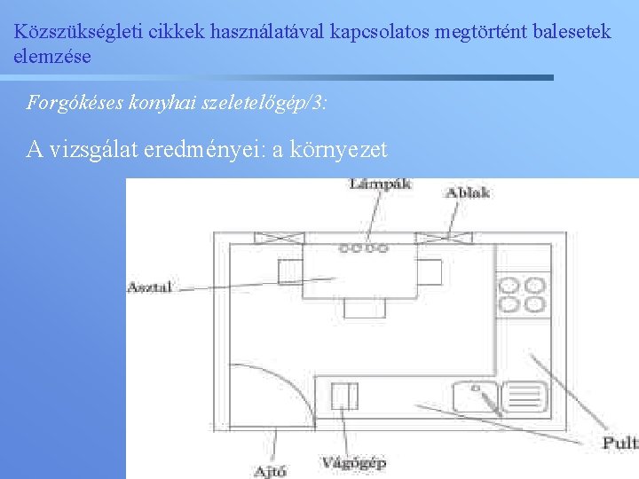 Közszükségleti cikkek használatával kapcsolatos megtörtént balesetek elemzése Forgókéses konyhai szeletelőgép/3: A vizsgálat eredményei: a