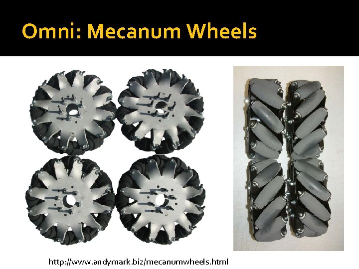Omni: Mecanum Wheels http: //www. andymark. biz/mecanumwheels. html 