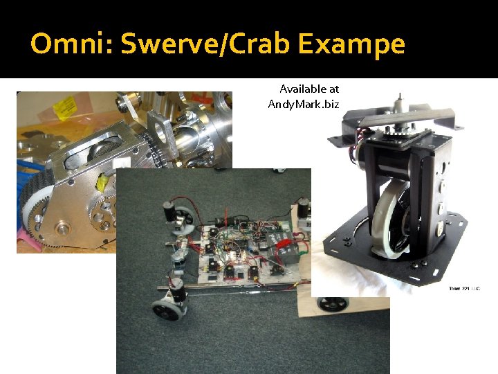 Omni: Swerve/Crab Exampe Available at Andy. Mark. biz 