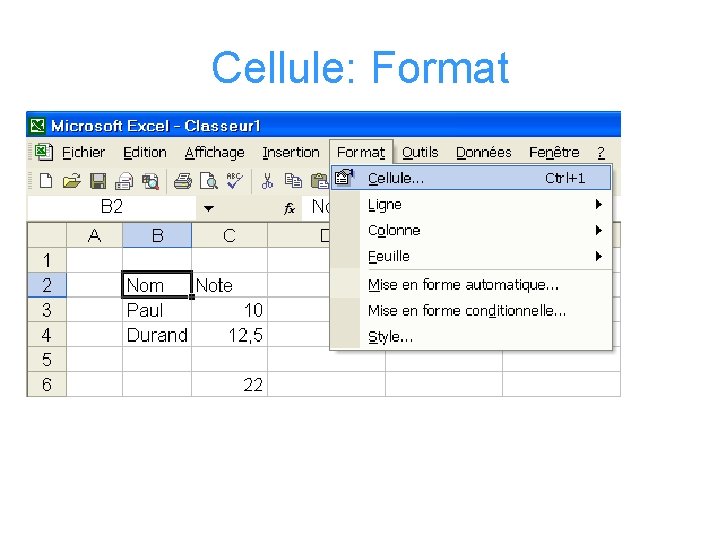 Cellule: Format 