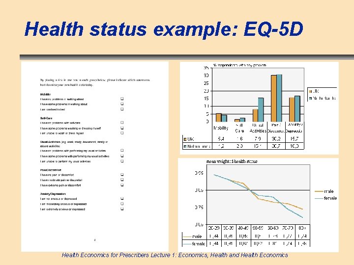 Health status example: EQ-5 D Health Economics for Prescribers Lecture 1: Economics, Health and