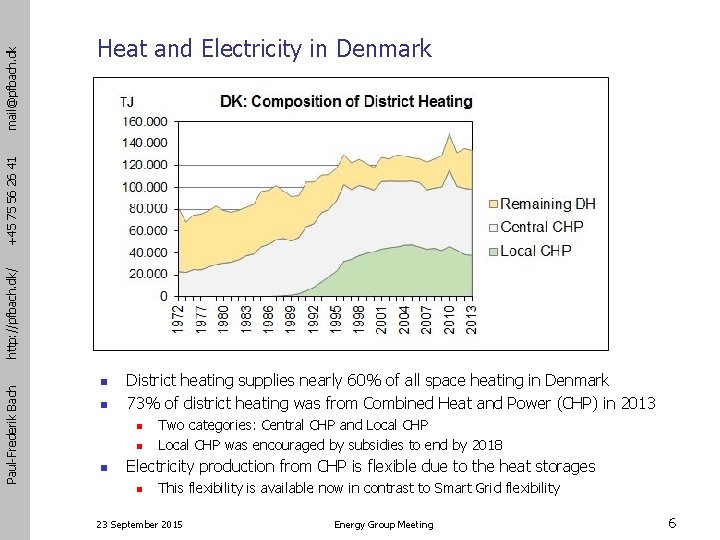 mail@pfbach. dk Paul-Frederik Bach http: //pfbach. dk/ +45 75 56 26 41 Heat and