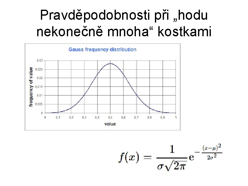 Pravděpodobnosti při „hodu nekonečně mnoha“ kostkami 