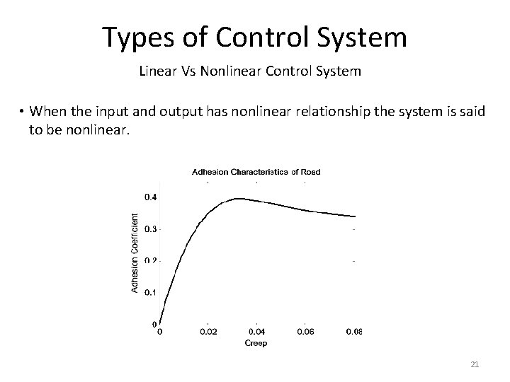 Types of Control System Linear Vs Nonlinear Control System • When the input and Types of Control System Linear Vs Nonlinear Control System • When the input and