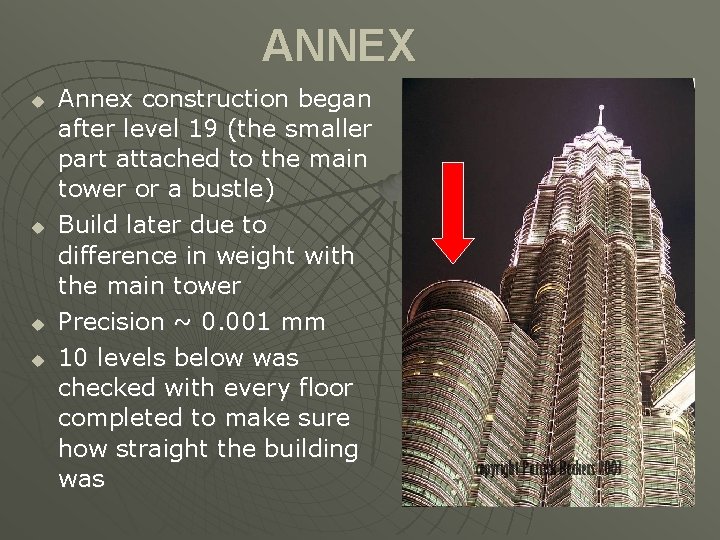 ANNEX u u Annex construction began after level 19 (the smaller part attached to