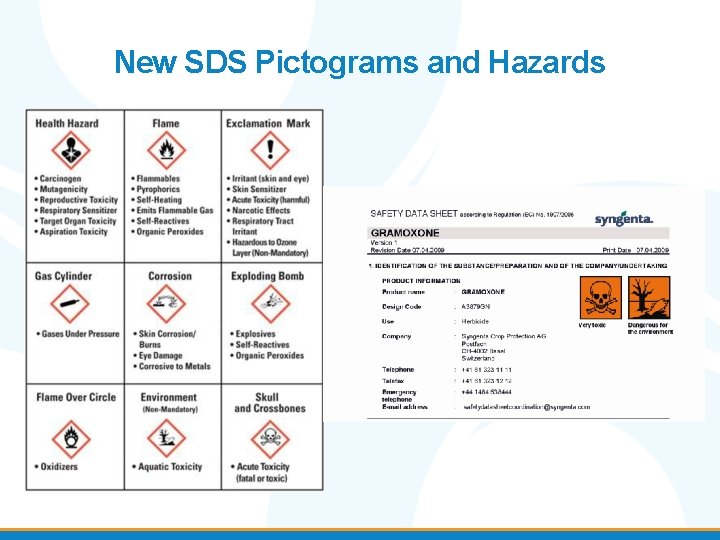 New SDS Pictograms and Hazards 