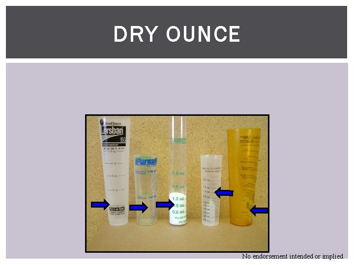 DRY OUNCE No endorsement intended or implied 