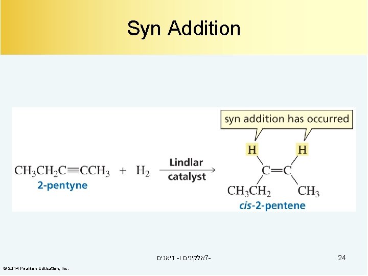 Syn Addition דיאנים - אלקינים ו 7© 2014 Pearson Education, Inc. 24 