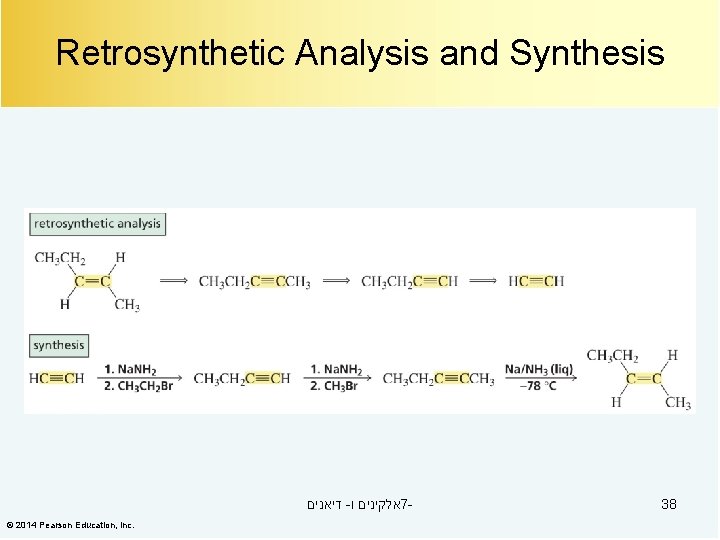 Retrosynthetic Analysis and Synthesis דיאנים - אלקינים ו 7© 2014 Pearson Education, Inc. 38