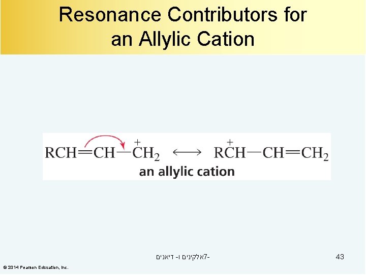Resonance Contributors for an Allylic Cation דיאנים - אלקינים ו 7© 2014 Pearson Education,