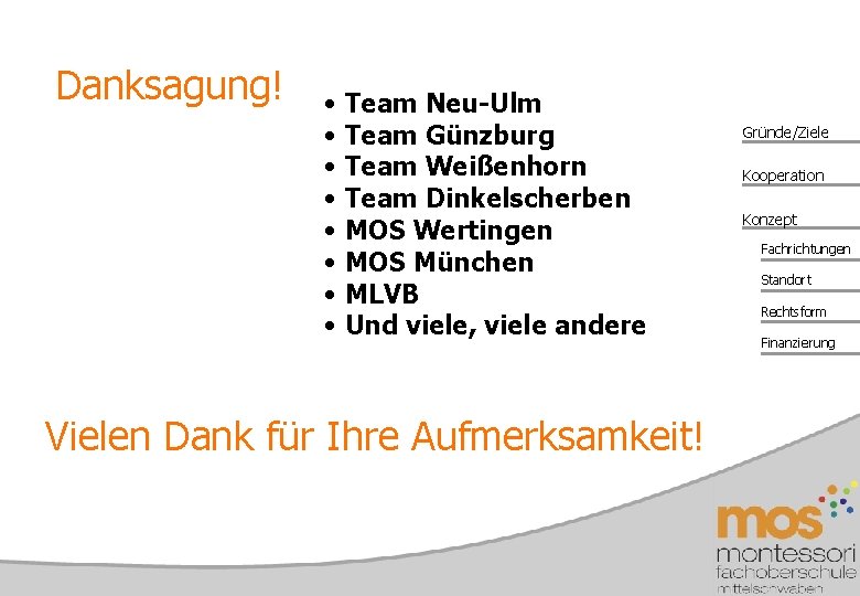 Danksagung! • Team Neu-Ulm • Team Günzburg • Team Weißenhorn • Team Dinkelscherben •