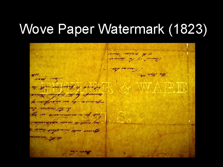 Wove Paper Watermark (1823) 