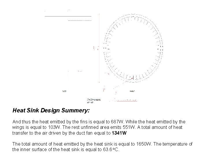 Heat Sink Design Summery: And thus the heat emitted by the fins is equal