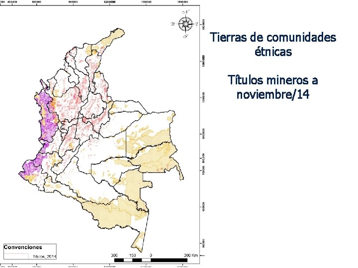 Tierras de comunidades étnicas Títulos mineros a noviembre/14 