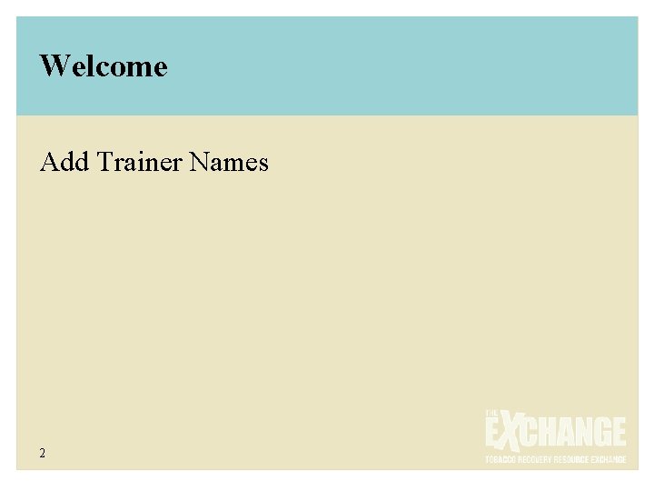 Welcome Add Trainer Names 2 