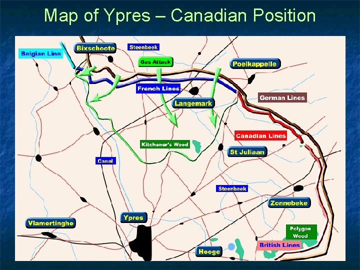 Map of Ypres – Canadian Position 