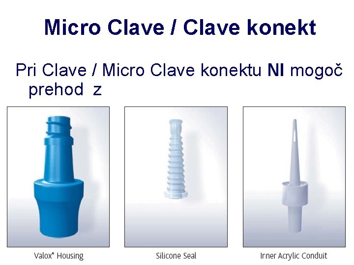 Micro Clave / Clave konekt Pri Clave / Micro Clave konektu NI mogoč prehod