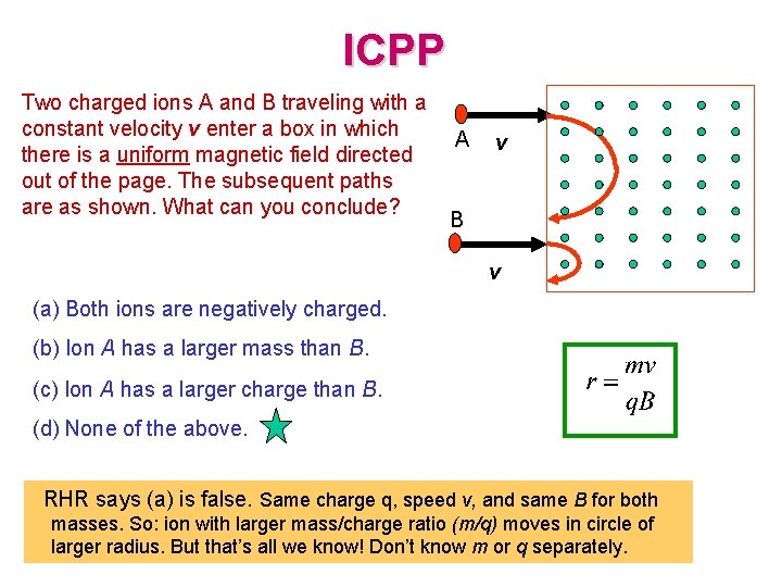 ICPP Two charged ions A and B traveling with a constant velocity v enter