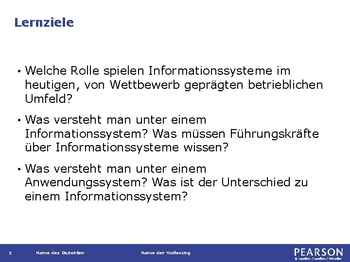 Lernziele 5 • Welche Rolle spielen Informationssysteme im heutigen, von Wettbewerb geprägten betrieblichen Umfeld?