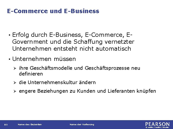 E-Commerce und E-Business 81 • Erfolg durch E-Business, E-Commerce, EGovernment und die Schaffung vernetzter