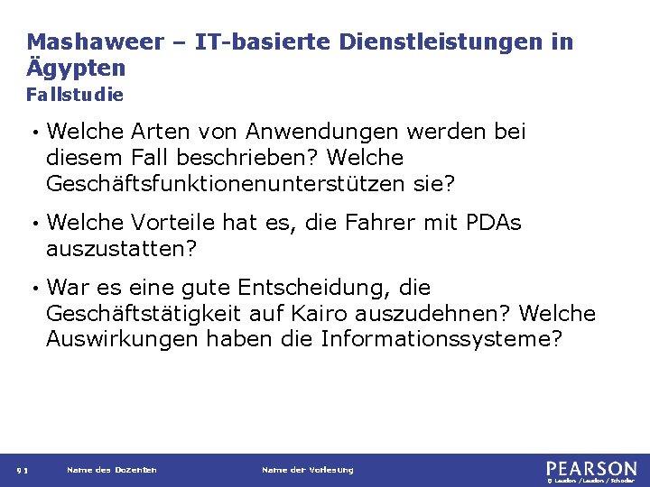 Mashaweer – IT-basierte Dienstleistungen in Ägypten Fallstudie 91 • Welche Arten von Anwendungen werden