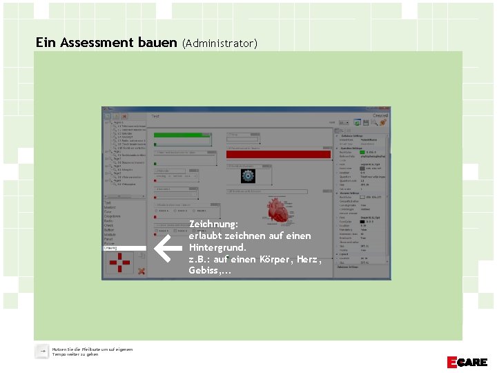 Ein Assessment bauen (Administrator) Zeichnung: erlaubt zeichnen auf einen Hintergrund. z. B. : auf