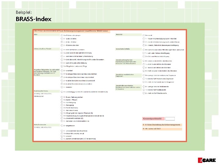 Beispiel: BRASS-index 