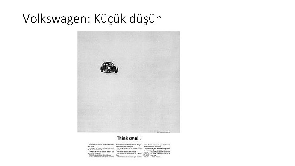 Volkswagen: Küçük düşün 