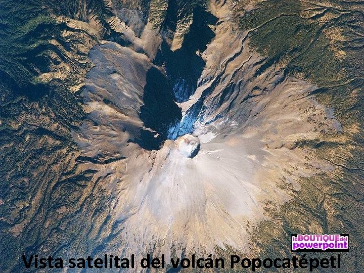 Vista satelital del volcán Popocatépetl 