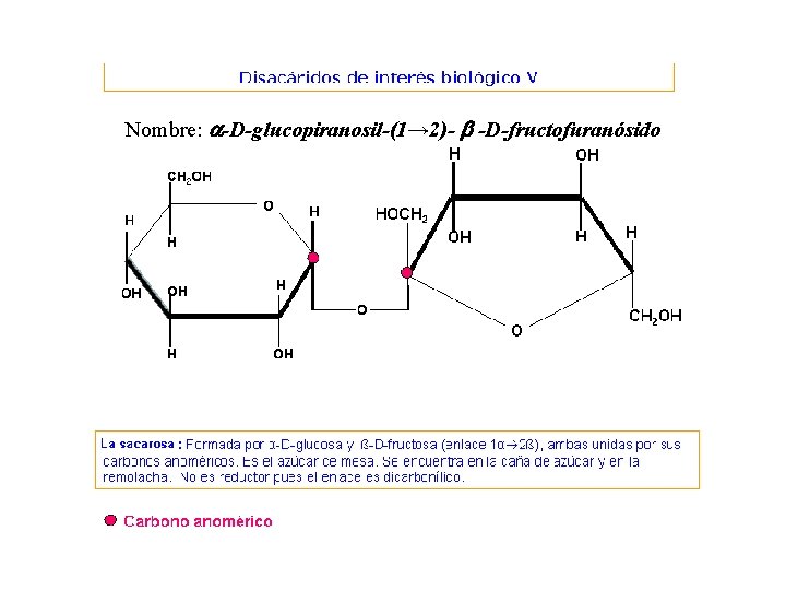 Nombre: a-D-glucopiranosil-(1→ 2)- b -D-fructofuranósido 