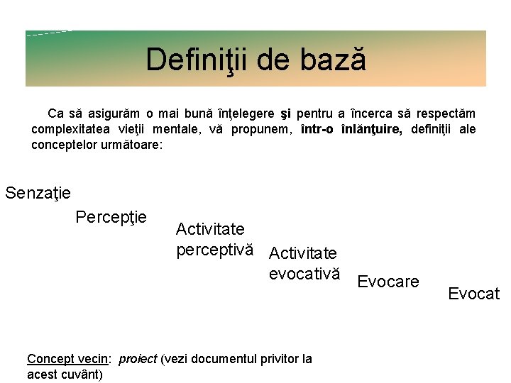 Definiţii de bază Ca să asigurăm o mai bună înţelegere şi pentru a încerca