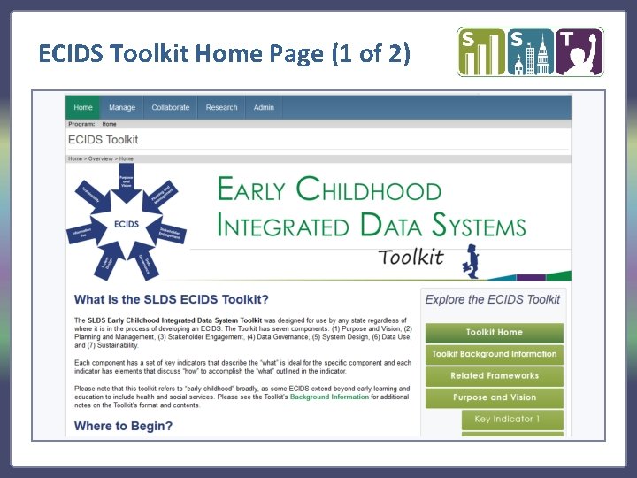 ECIDS Toolkit Home Page (1 of 2) 