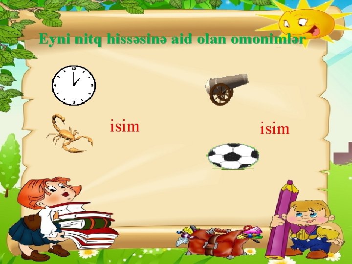 Eyni nitq hissəsinə aid olan omonimlər isim 