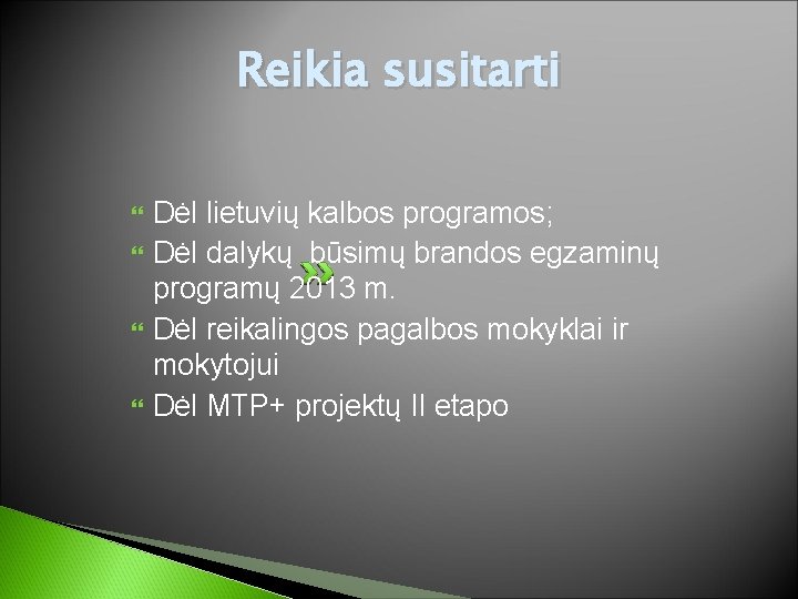 Reikia susitarti Dėl lietuvių kalbos programos; Dėl dalykų būsimų brandos egzaminų programų 2013 m.