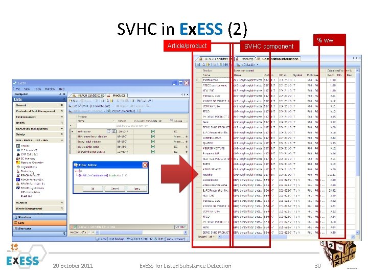 SVHC in Ex. ESS (2) Article/product 20 october 2011 Ex. ESS for Listed Substance