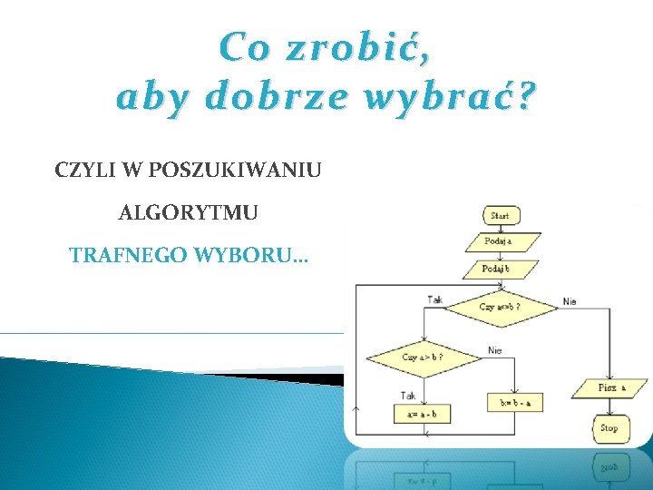 Co zrobić, aby dobrze wybrać? CZYLI W POSZUKIWANIU ALGORYTMU TRAFNEGO WYBORU… 