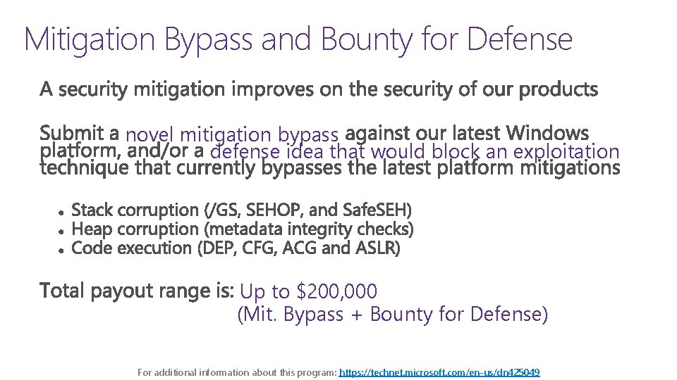 Mitigation Bypass and Bounty for Defense novel mitigation bypass defense idea that would block