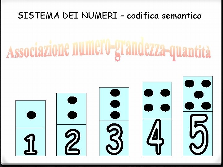 SISTEMA DEI NUMERI – codifica semantica 