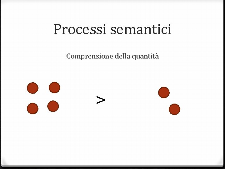 Processi semantici Comprensione della quantità > 