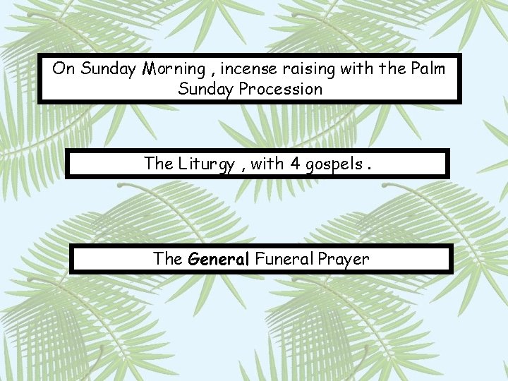 On Sunday Morning , incense raising with the Palm Sunday Procession The Liturgy ,