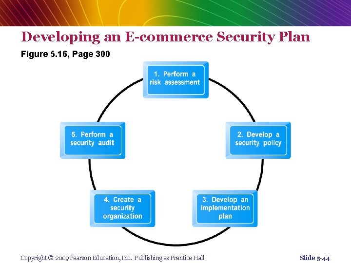Developing an E-commerce Security Plan Figure 5. 16, Page 300 Copyright © 2009 Pearson