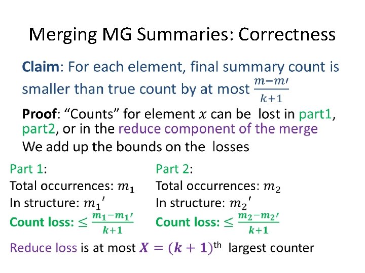 Merging MG Summaries: Correctness 