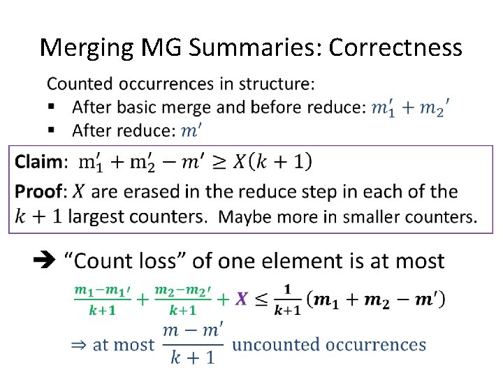 Merging MG Summaries: Correctness 