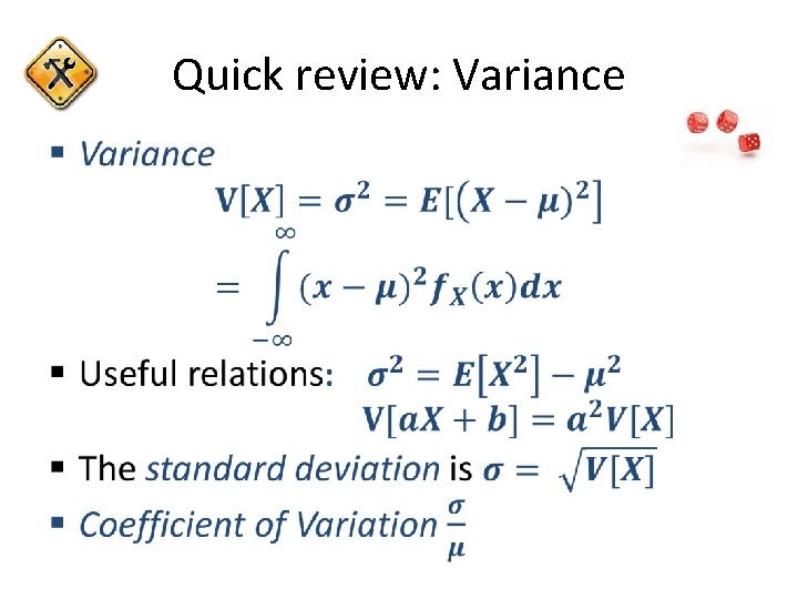 Quick review: Variance • 