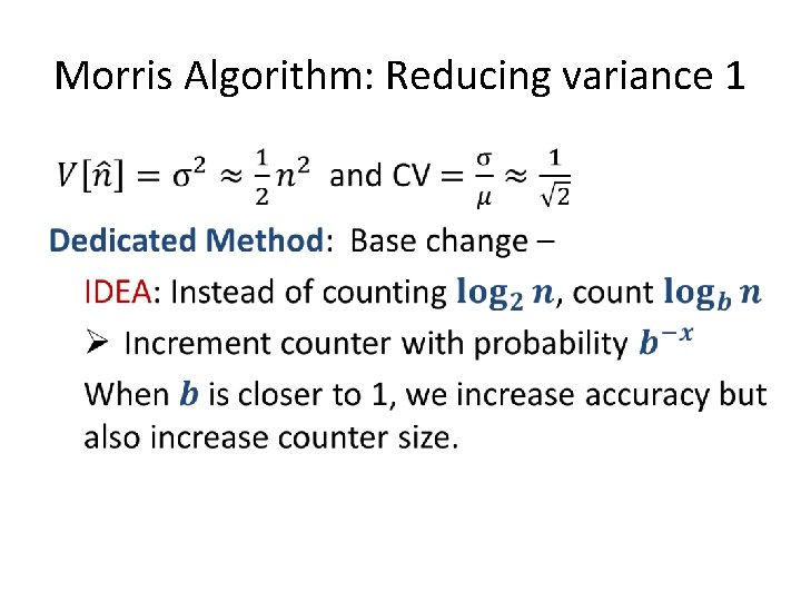 Morris Algorithm: Reducing variance 1 • 