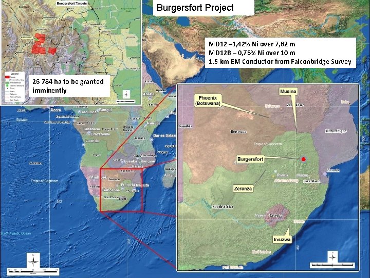 Burgersfort Project Locality MD 12 – 1, 42% Ni over 7, 62 m MD