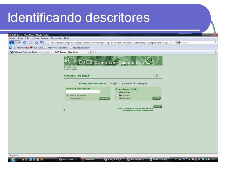 Identificando descritores 